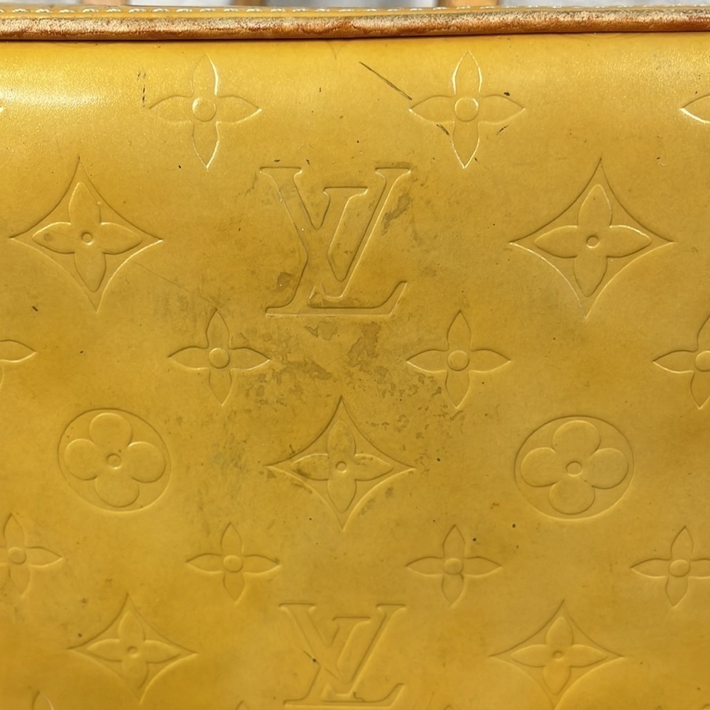 Louis Vuitton Houston Patent Leather Yellow Gold Shoulder Tote Bag Embossed - Picture 8 of 16
